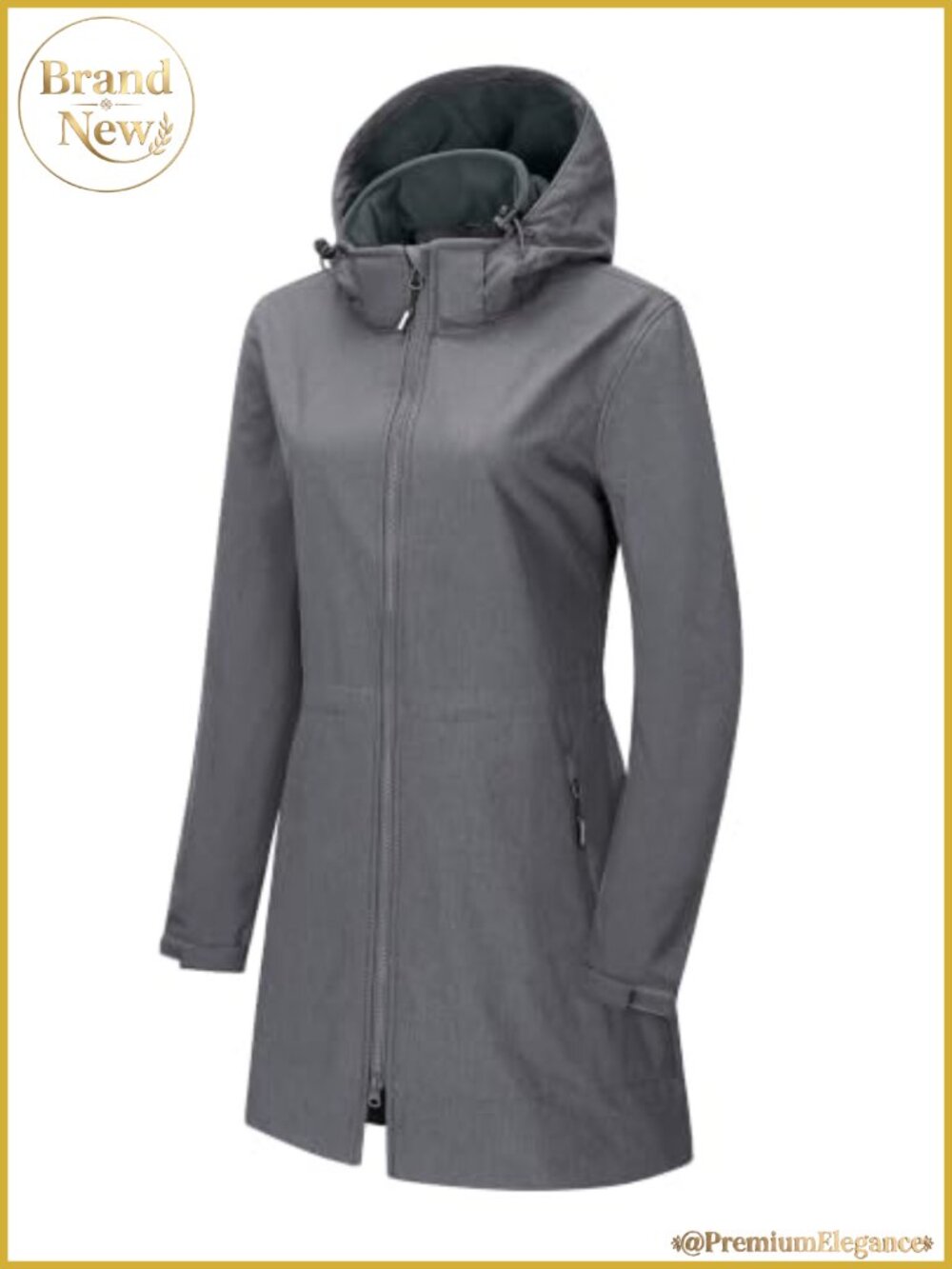 Waterproof Fleece Lined Softshell Jacket 2-Way Zipper
